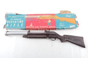 Vintage Jet Automatic Repeating Rifle In Original Box (Shoots 6 Ping Pong Balls)