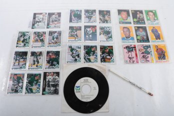 20 Original Hartford Whalers Cards & 45 Record W/Theme Song