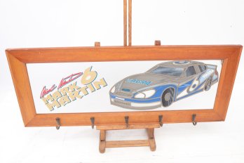 NASCAR Mark Martin #6 Coat Rack Mirrored & Framed Measures 14x36'
