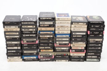 A Huge Lot Of 1980's 8 Track Tapes Primarily Rock The Who Pink Floyd Alice Cooper Elton John & More