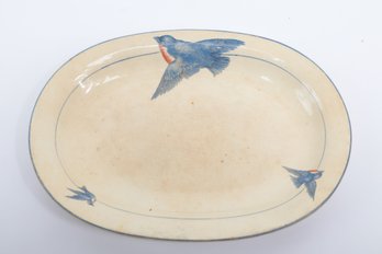 Antique Bluebird China Platter