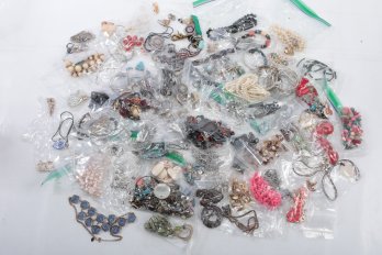 MIxed Lot Of Costume Jewelry - Bangles, Earrings, Necklaces And Others