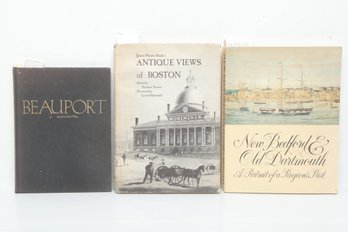 Massachusetts History: Antique Views Of Boston, New Bedford & Old Dartmouth, Beauport At Gloucester HC Lot