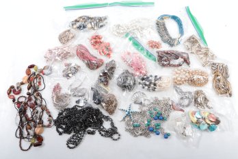 Large Lot Of Multi-Strand Necklaces