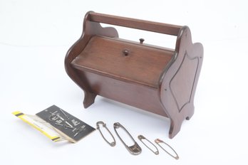 Wooden Sewing Kit Box