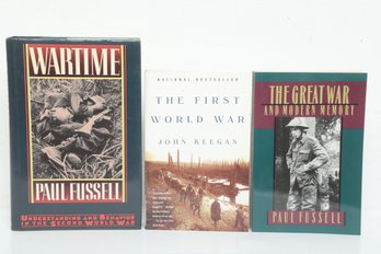 World History Military Scholarly Lot: Paul Fussell And John Keegan, 3 HC DJ