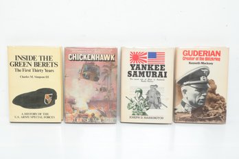 Military History & Memoirs: HC DJ Lot Of 4 Incl. Chickenhawk, Yankee Samurai, Guderian, Green Berets