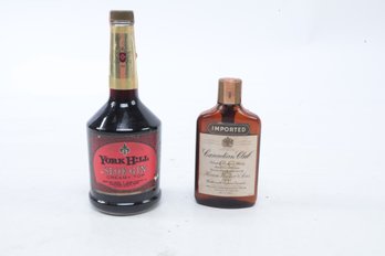 1965 Canadian Club Half Pint And Vintage Sloe Gin Creamy  Top Liquor