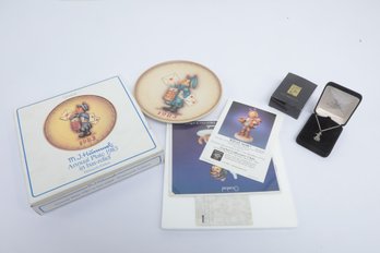MJ Hummel 1983 Plate And Sterling Silver Necklace