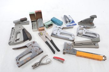 Grouping Of Assorted Heavy Duty Staplers