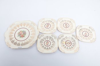 Warranted 22kt Gold Trimmed Serving Dish And Bread Plates