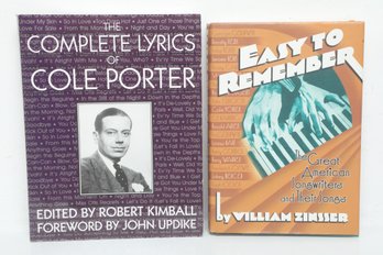 Music & Composition: The Complete Lyrics Of Cole Porter And Easy To Remember, 2-Book HC DJ Lot