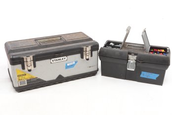 Lot Of 2 Tool Boxes With Some Tools And Fittings As Pictured Stanley