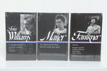 Library Of America (LOA) Literary Lot, (3) HC DJ, John Williams, Norman Mailer, William Faulkner