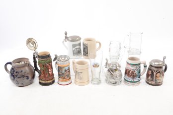 Large Lot Of Beer Steins W/ Limited Editions, Beer Glasses And Ceramics As Pictured.