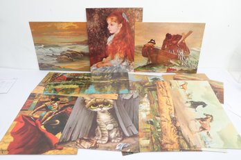 1960-70s Lot Assorted Lithographs On Cardboard From G.E Madison Store