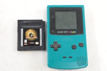 Nintendo Gameboy Color Console Blue Japan W/ Mortal Kombat Game