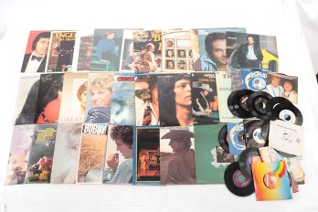 Large Lot Of Mixed Genre Vinyl Records & 45s