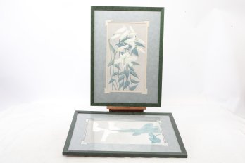 Pair Of Vintage Framed Artist Signed & Numbered Embossed Proofs By Chong & Judith Lim