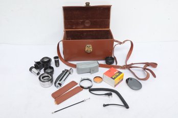 Bolex Paillard Camera Case W/ Assorted Lens And Camera Accessories