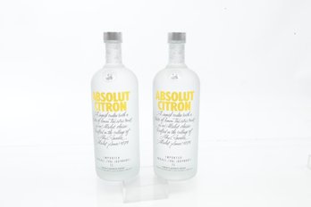 Pair Of ABSOLUT CITRON Swedish Vodka Both In 1 Liter Bottles