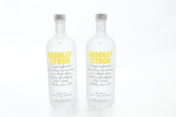Pair Of ABSOLUT CITRON Swedish Vodka Both In 1 Liter Bottles