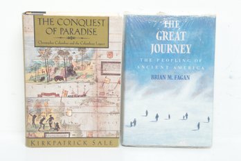World History: Ancient America & Columbus, 2-Book Scholarly Lot, 1990 1st Ed, HC DJ