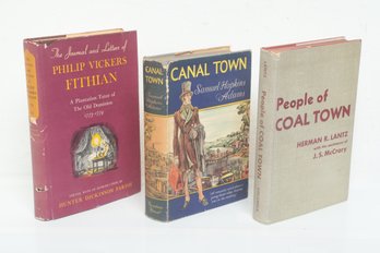 American Social History & Memoirs: Fithian, Canal Town, And People Of Coal Town, 3 HC Books