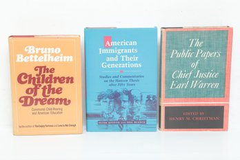 Sociology & Law: American Immigrants, Children Of The Dream, Chief Justice Earl Warren, HC DJ Scholarly Lot