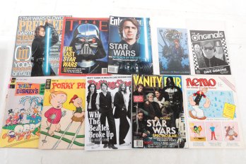 Magazine & Comic Book Lot Rolling Stones Beatles Porky Pig .15 Cent Walt Disney .30 Cent Star Wars.