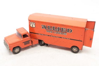 Allied Van Lines Vintage Toy Metal Truck W/ Trailer