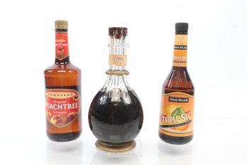 Group Of 3 Bottles - Triple Sec Liqueur And Peachtree Schnapps