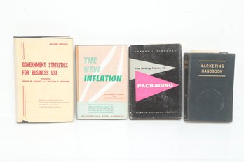 Business & Economics Lot: 4 HC Books, Marketing, Inflation, Packaging, Statistics, McGraw-Hill