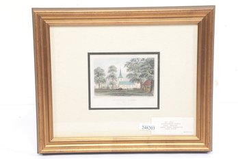 Chiselhurst Church Circa 1830 Kent, England Steel Engraving Hand Color