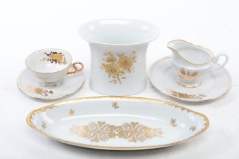 Grouping Of Vintage/Antique German Made Gold Accented China