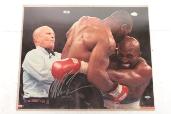 Mike Tyson Signed 16x20' Photo W/ Steiner Sticker Auto Vs. Evander Holyfield