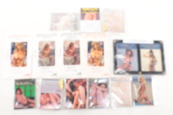 Large Hustler Lot Christy Canyon Set W/ Autograph Embossed Set Amber Lynn Stripper Series & Phone Card Autos