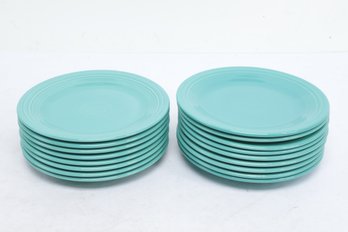 17pc Fiesta Blue Teal Dinner Plates