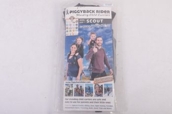 New, Piggyback Rider Standing Child Carrier 'Scout' Model In Black/Gray (Open Package)