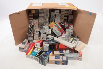 Huge Box Of Projector Projection Lamp Bulbs In Original Boxes.