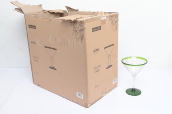 11pc Acopa 24oz Green Martini Glasses