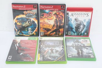 6pc Video Game Lot Playstion 2, Playstation 3, Xbox 360 And Xbox One