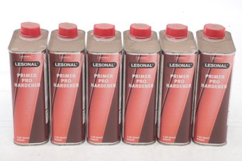 Lot Of 6 Akzonobel Lesonal Primer Pro  Hardener -1  Quart Cans