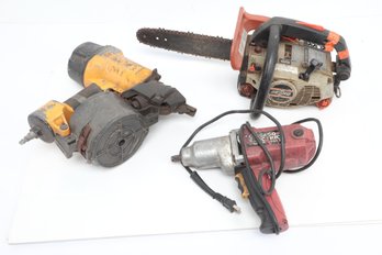 Three Assorted Power Tools Including Chainsaw