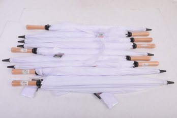 9 New, White Umbrellas
