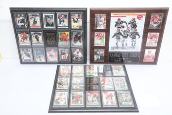 Framed Sports Trading Card Display Lot  Kansas City Chiefs & Philadelphia Flyers (NFL/NHL)