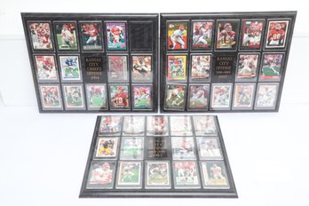 Kansas City Chiefs Trading Card Display Lot  Offense & Defense 19931994 Framed Sets