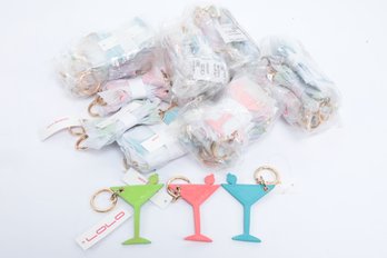 72pc New Assorted Color Martini LOLO Keychains