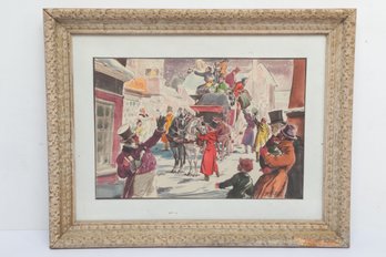 Framed Print Victorian Winter Scene