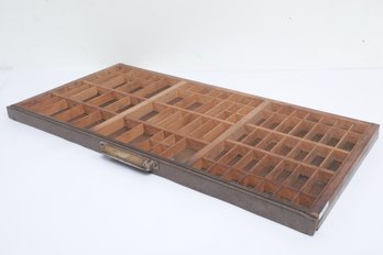 Vintage Wood W/Metal Front Typesetters Tray